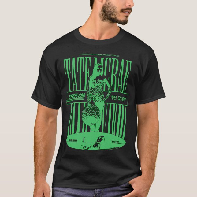 Grüne Silhouette Sängerin Pop T-Shirt (Vorderseite)