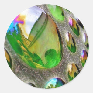 Grüne Skulptur Spiegel Glas Runder Aufkleber