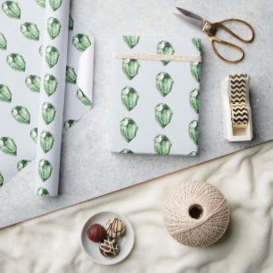 Grüne Smaragd-Kristalle Geburtstag Geschenkpapier