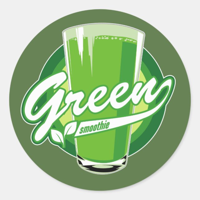 Grüne Smoothie-Sticker Runder Aufkleber (Vorderseite)