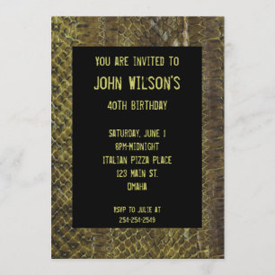 Grüne Snakeskin Erwachsene Einladung zum Geburtsta