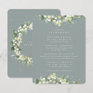 Grüne Snowberry+Eukalyptus Ausgeglichener Hochzeit Begleitkarte