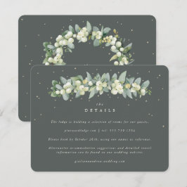 Grüne Snowberry+Eukalyptus Garland Hochzeiten Deta Begleitkarte