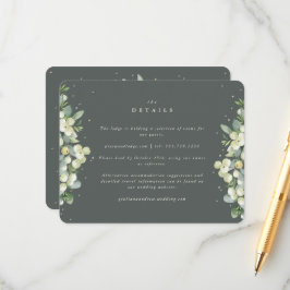 Grüne Snowberry+Eukalyptus - Hochzeitdetails Begleitkarte