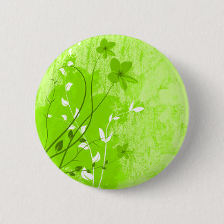 Grüne Sommer-Blumen Button