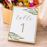 Grüne Sommerhochzeit. Kalligrafie Tischnummer<br><div class="desc">Grüne Kalligraphie Tischnummer für die Sommerhochzeit im Grünen. Bitte kontaktieren Sie mich,  wenn Sie weitere Informationen benötigen.</div>