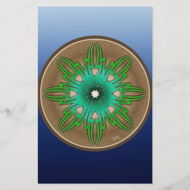 Grüne Sonne Briefpapier (Vorderseite)