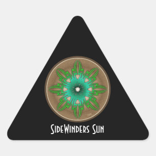 Grüne Sonne Dreieckiger Aufkleber