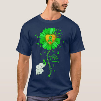 Grüne Sonnenblume Elefant verbreitet psychische Ge T-Shirt