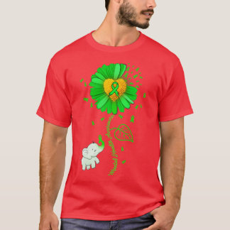 Grüne Sonnenblume Elefant verbreitet psychische Ge T-Shirt