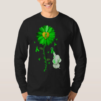 Grüne Sonnenblume Elefant verbreitet psychische Ge T-Shirt