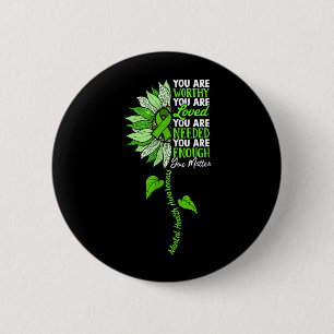 Grüne Sonnenblume Motivierend Psychische Gesundhei Button