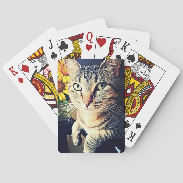 Grüne Sonnenblume Spielkarten (Rückseite)