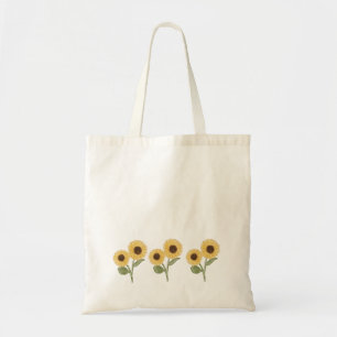 Grüne Sonnenblumen Blumenmuster Design Minimalisti Tragetasche