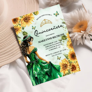 Grüne Sonnenblumen Schmetterling Prinzessin Quince Einladung
