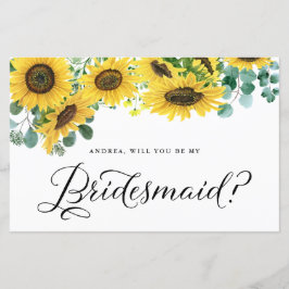 Grüne Sonnenblumen werden Sie meine Bridesmaid-Kar