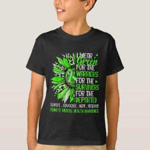 Grüne Sonnenblumenkrieger Überlebende psychische G T-Shirt