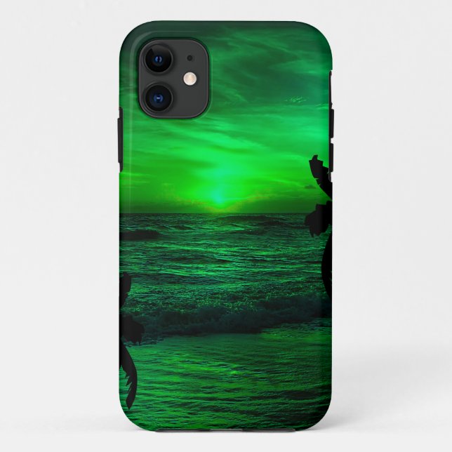 GRÜNE SONNENUNTERGÄNGE OZEAN IDYLLISCH  Case-Mate iPhone HÜLLE (Rückseite)