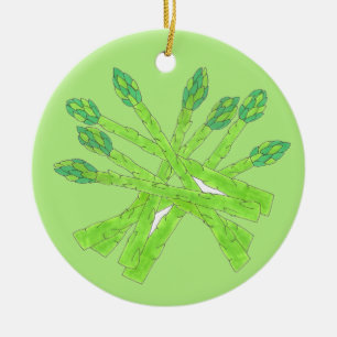 Grüne Spargel Gartenpflanzen Gemüsegarten Feinschm Keramik Ornament