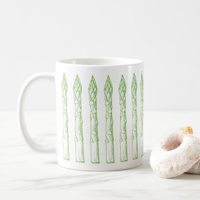 Grüne Spargel-Tasse Kaffeetasse (Mit Donut)