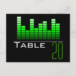 Grüne Spektrumanalyse Tischnummer Postkarte