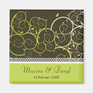 Grüne Spiralfrühlingsweine Save the Date Magnet