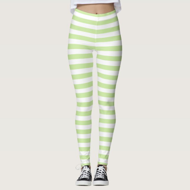 Grüne Sportarten Originelles Design Blumensport Leggings (Vorderseite)