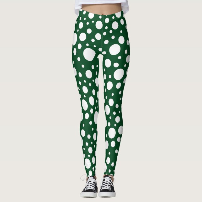 Grüne Spots Leggings (Vorderseite)
