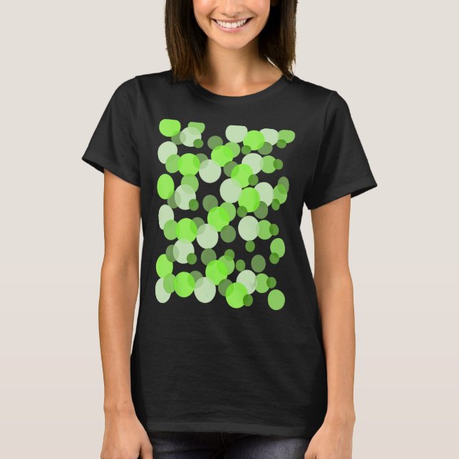 Grüne Spots Polka dot T-Shirt (Vorderseite)