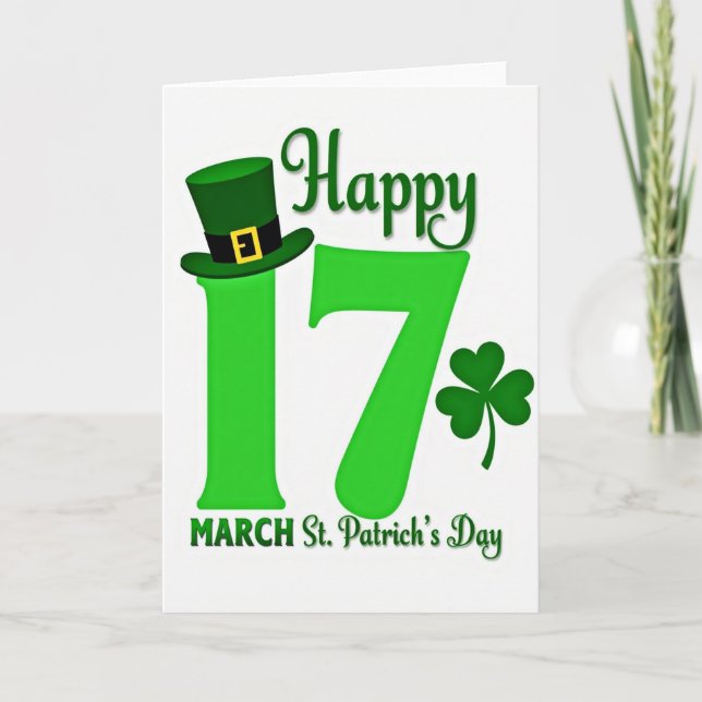Grüne St. Patrick's Day Karte mit Muster 17 (Vorderseite)