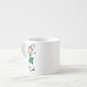 Grüne Stäbchen-Figur Cheerleader T-Shirts und Gesc Espressotasse