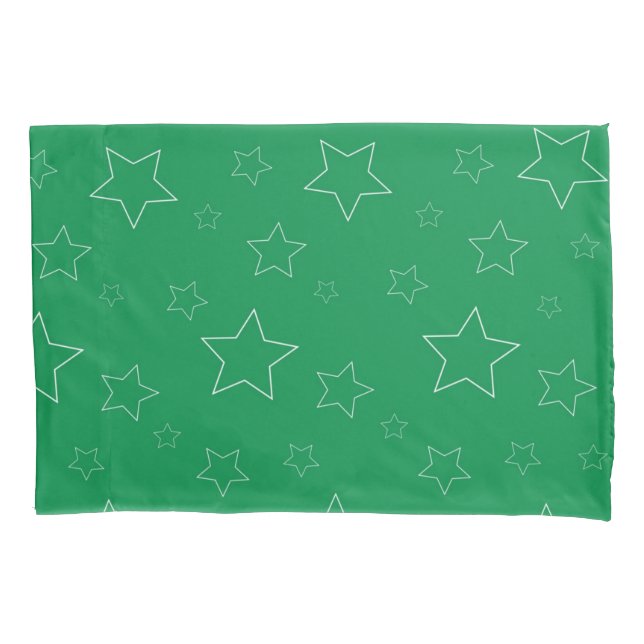 Grüne Stars Pillowcase Kissenbezug (Vorderseite)