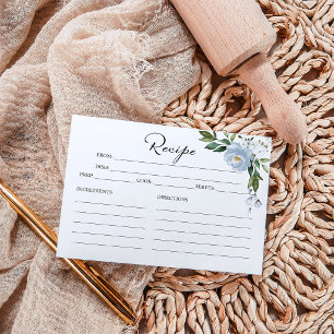 Grüne Staubblaue Hochzeitsdusche Rezeptkarten Einladung