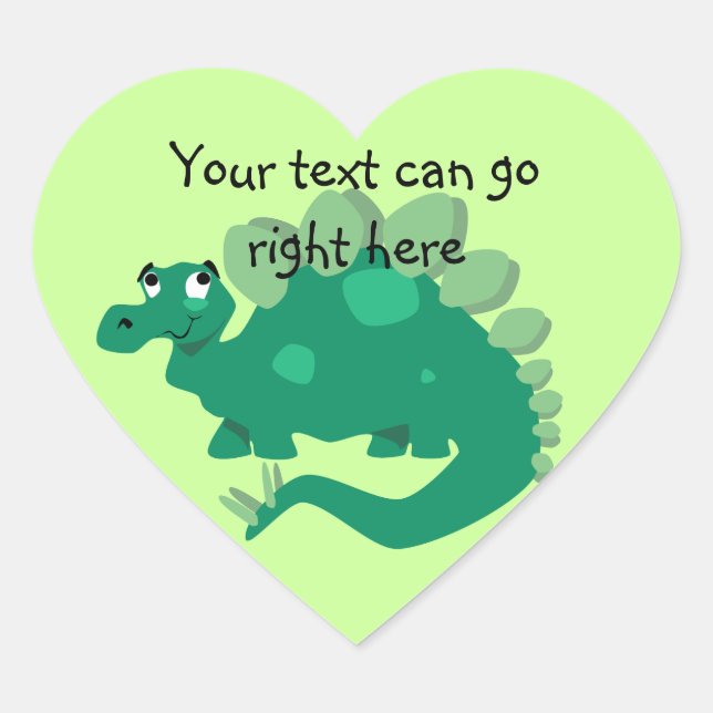 Grüne Stegosaurus Herzkleber Herz-Aufkleber (Vorderseite)