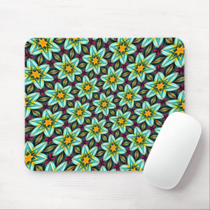 Grüne Sterne Blumenmuster Mousepad