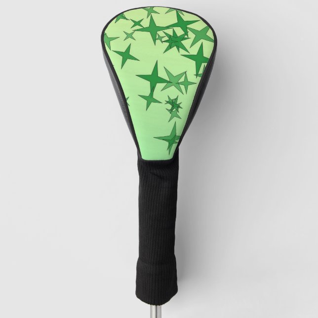 Grüne Sterne Golf Headcover (Vorderseite)