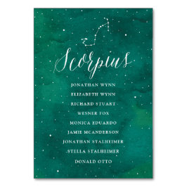 Grüne Sterne Himmelsgalaxie Sitzplan Skorpius Tischnummer