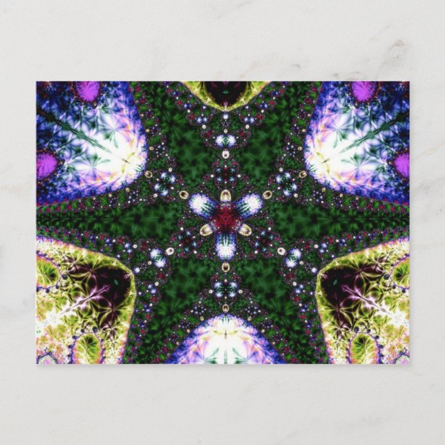 Grüne Sterne Postkarte (Vorderseite)