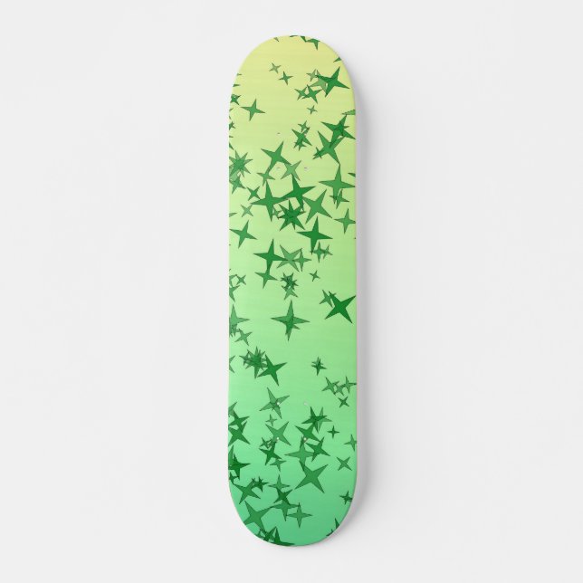 Grüne Sterne Skateboard (Vorne)