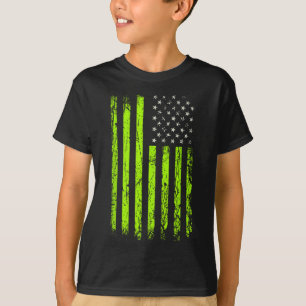 Grüne Sterne und Streifen.amerikanische USA-Flagge T-Shirt