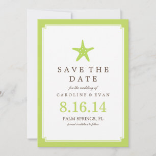 Grüne Sternenhochzeit speichern das Datum Save The Date