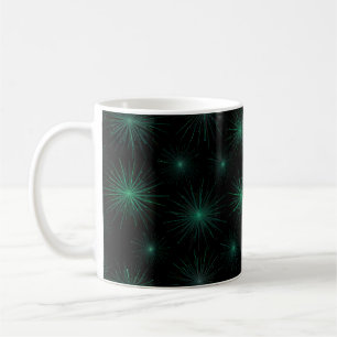 Grüne Sternexplosion Kaffeetasse