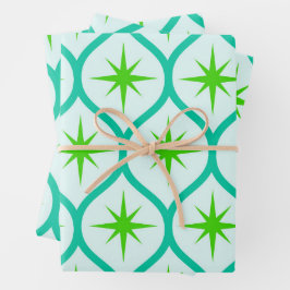 Grüne Sternexplosionen aus dem Mittelalter auf Oge Geschenkpapier Set