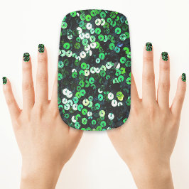 Grüne Strass Steine Bling Minx Nagelkunst
