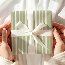 Grüne Streifen aus Minimalistischem Käfig Geschenkpapier