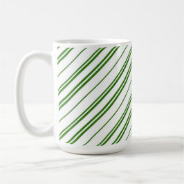 Grüne Streifen aus Pfefferminz-Zuckerstangen-Weihn Kaffeetasse