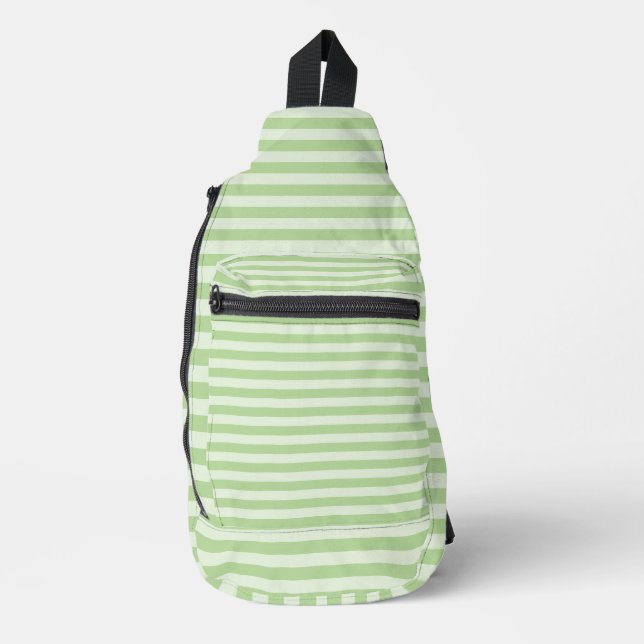 Grüne Streifen Crossbody Bag (Vorderseite)