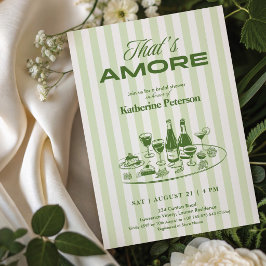 Grüne Streifen Das ist Amore Brautparty Einladung