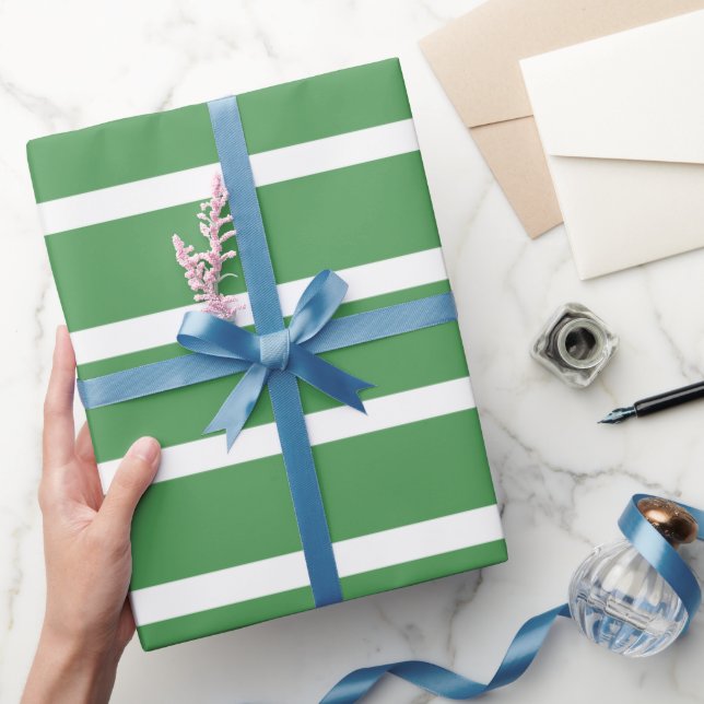 Grüne Streifen Geschenkpapier (Schenken)