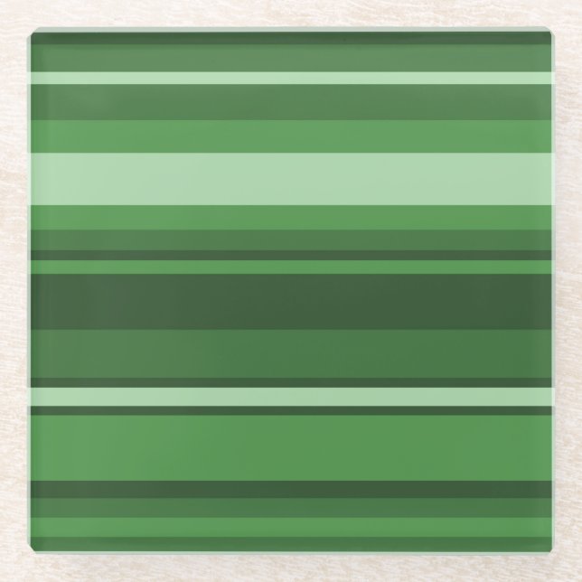 Grüne Streifen Glasuntersetzer (Vorderseite)